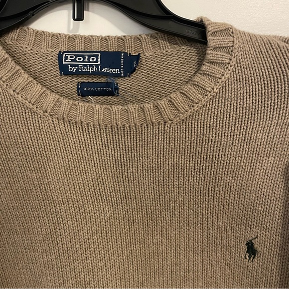 Men’s large beige polo by Ralph lauren sweater - Picture 3 of 7
